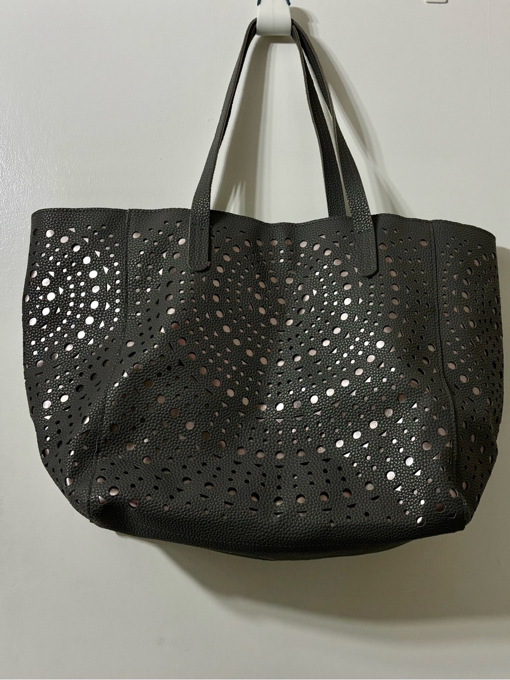 Bath and Body Works Grey Perforated Tote Bag